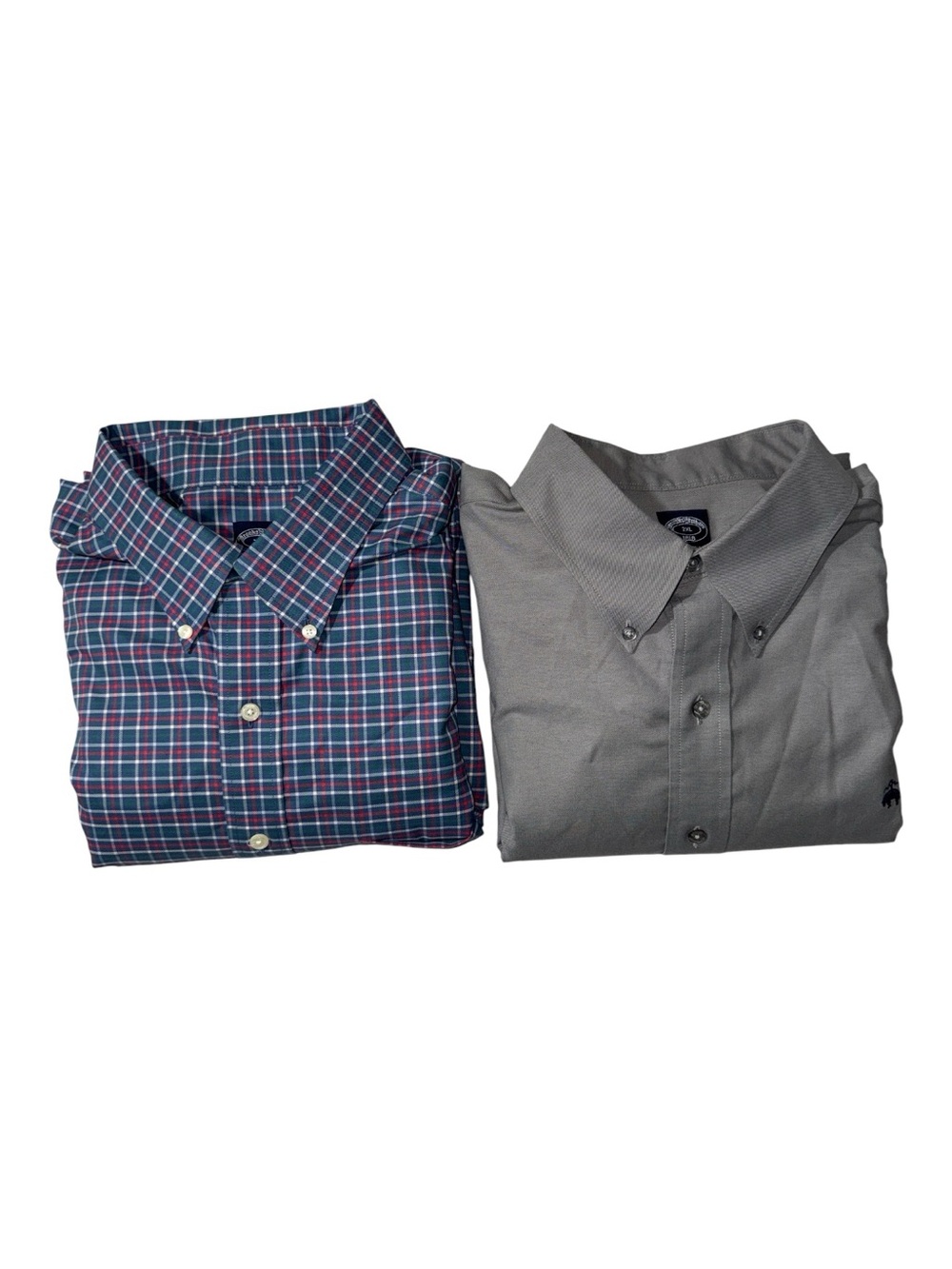 (Lot of 2) Brooks Brothers mens 2XL XXL cotton blend oxford button up shirts EUC